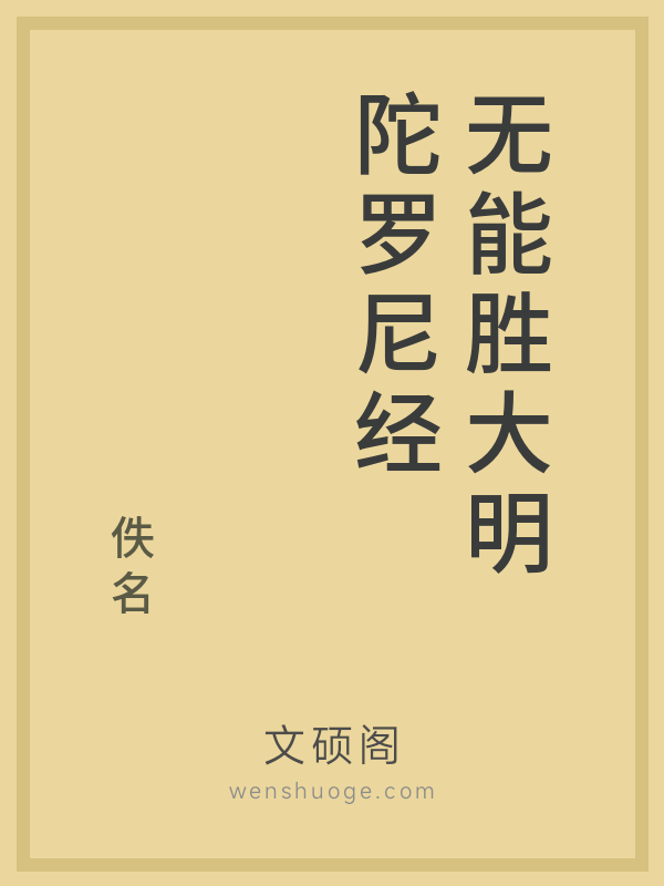 无能胜大明陀罗尼经