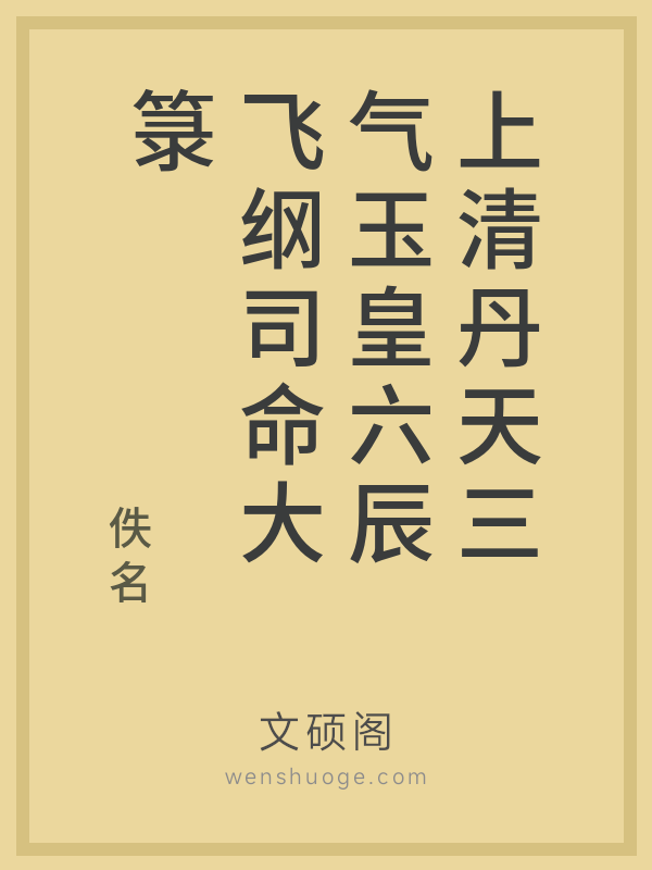 上清丹天三气玉皇六辰飞纲司命大箓