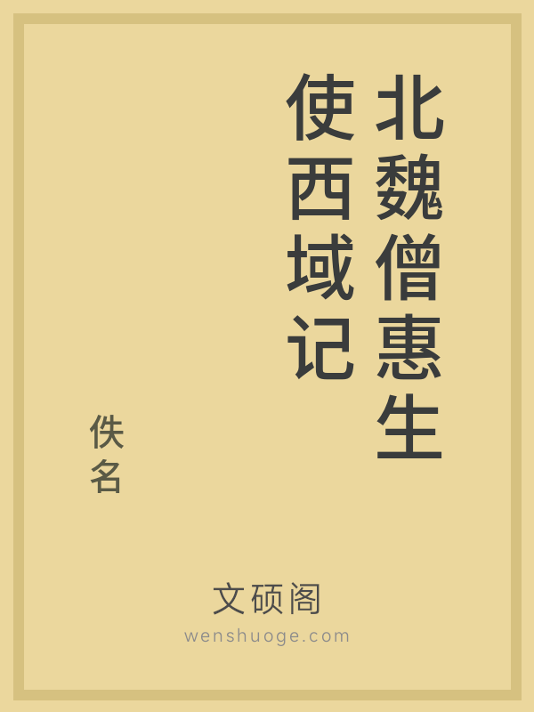 北魏僧惠生使西域记的书籍封面