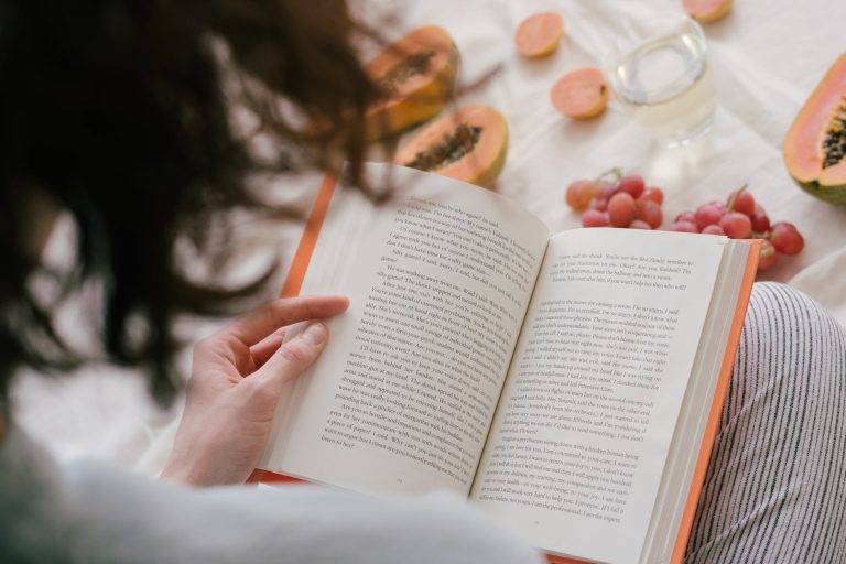 person reading a book